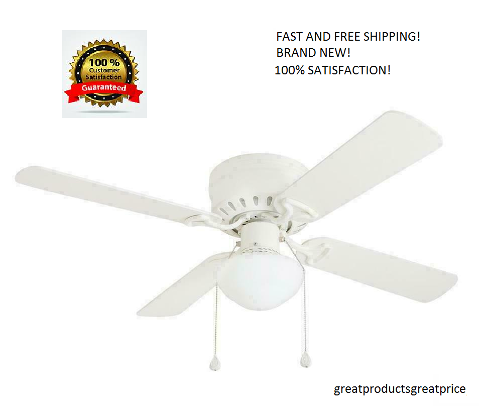 Harbor Breeze 42 In White Flush Mount Indoor Ceiling Fan With