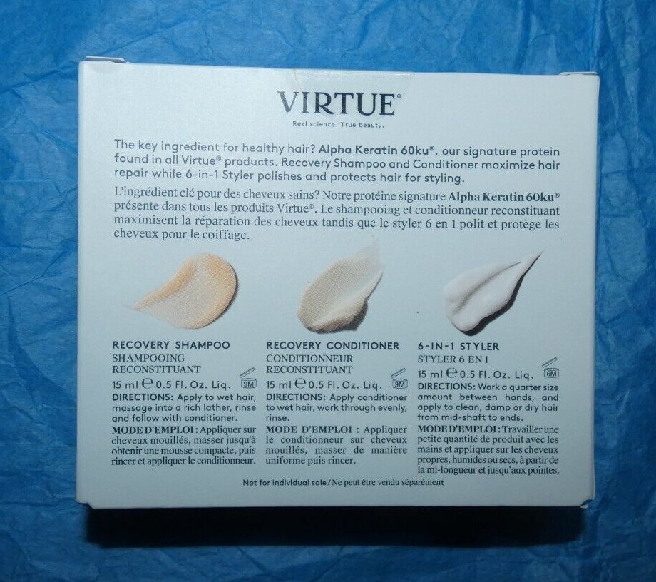 NEW VIRTUE Recovery Shampoo Conditioner & 6-in-1 Styler Samples