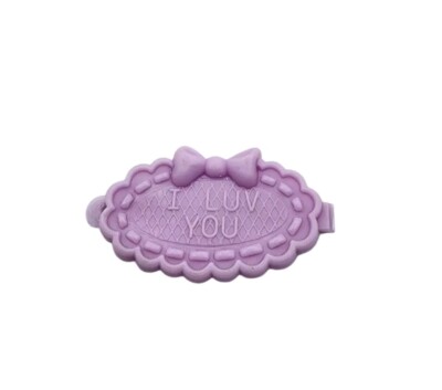 Vintage My Little Pony G1 Brilliant Bloom Purple I Luv You Hair Barrette MLP 