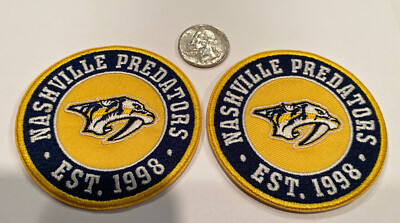 2-NASHVILLE PREDATORS ￼Vintage Style Embroidered Iron On Patch 3 x 3''  AWESOME!