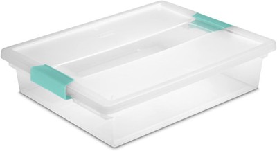 Large Clip Box, 12-Pack, Clear Base and Lid