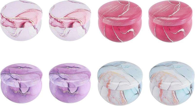 8Pcs Candle Tins for Candle Making Kit Empty Metal Candle Tin with Lids Storage