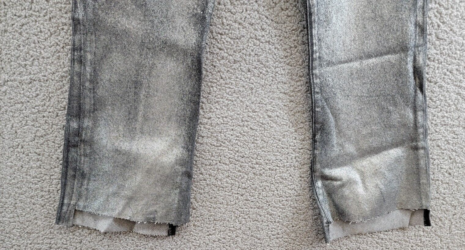 FRAME Le Crop Mini Mid Rise Coated Bootcut Jeans Women's 28 Gunmetal Button Zip - Picture 4 of 18