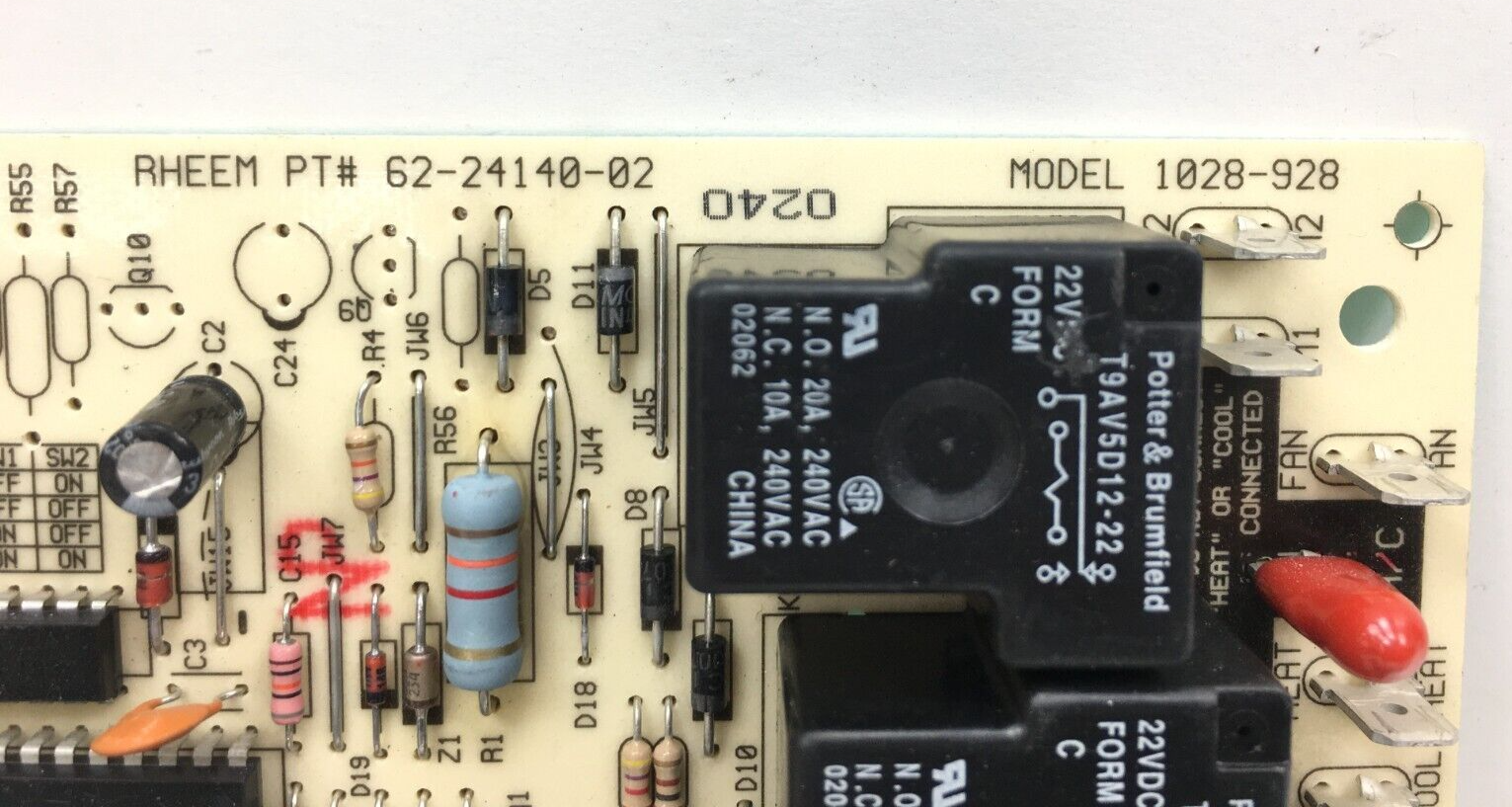 Rheem Rudd 62-24140-02 Furnace Control Circuit Board 1028-928  used #P52