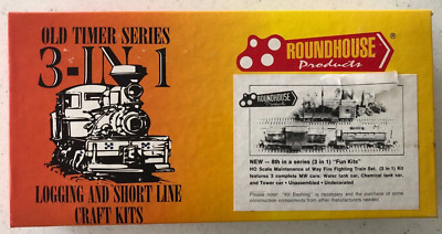 Roundhouse, HO Scale  3-N-1 Craft Kit, 1507 Fire Train Old Timer Series'' Kit