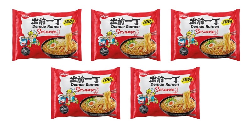 Nudelsuppe Damae Ramen FÃ¼Nferpack: 5 X 100g Nissin Sesam Instant Nudel Suppe