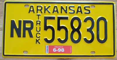 Arkansas 1998 NATURAL RESOURCES TRUCK License Plate HIGH QUALITY # NR 55830