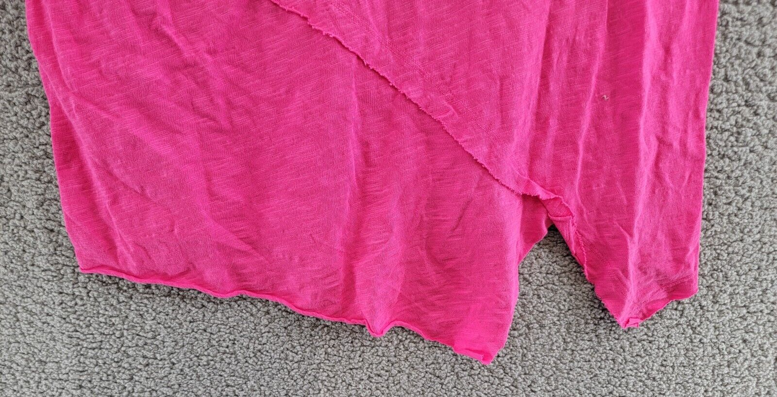 Wilt Crossover Hem Top Women's M Hot Pink Heather Crew Neck Sleeveless Pullover - Picture 11 of 15