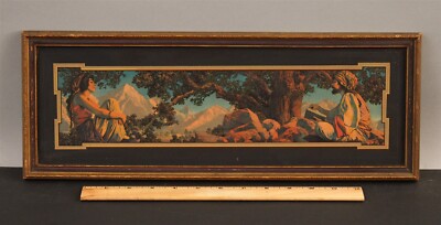 Antique Original 1917 Maxfield Parrish RUBAIYAT Chromolithograph Art Print, NR