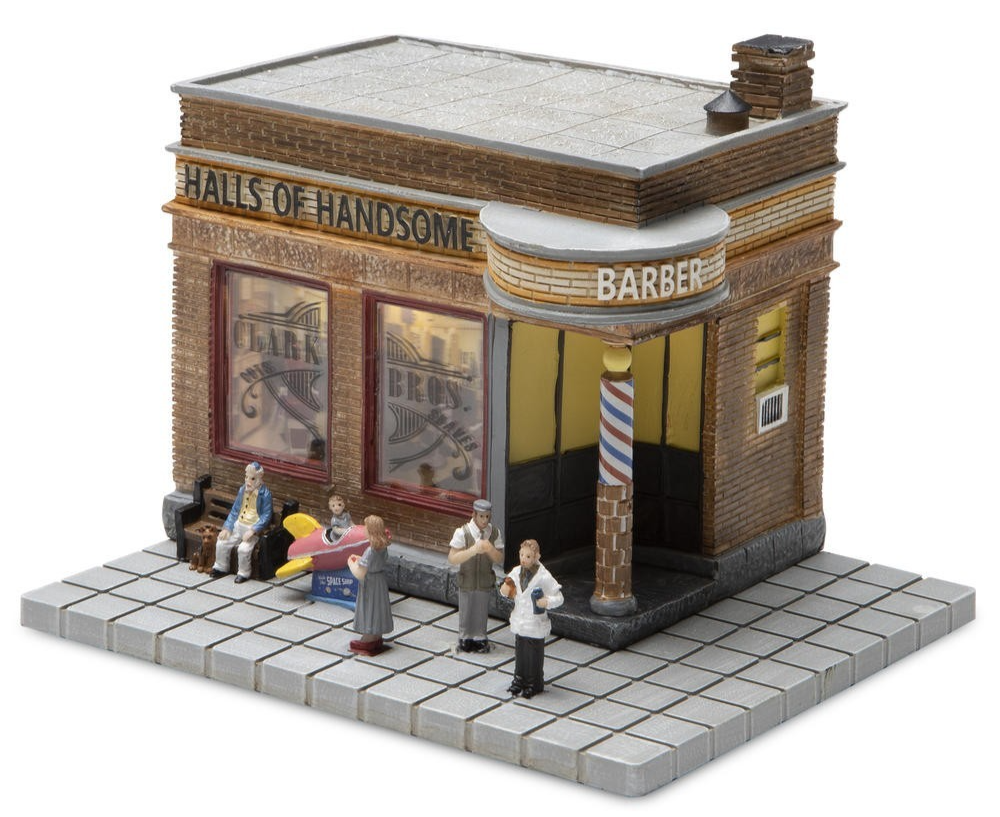 O Scale Halls Of Handsome Barbershop Lighted Railroad City Building Scene