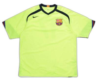 FC Barcelona Nike イエローアウェイ 多分2005/06 BARCELONA 2005 2006 AWAY FOOTBALL SHIRT SOCCER JERSEY NIKE