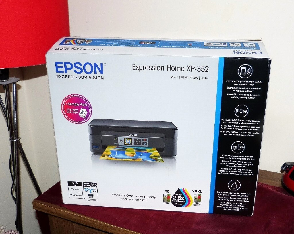 EPSON Expression Home XP-352 Colour Inkjet Multifunction Printer with Inks - Excellent Condition 