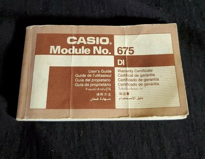 Vintage CASIO Watch Module No 675 User's Guide