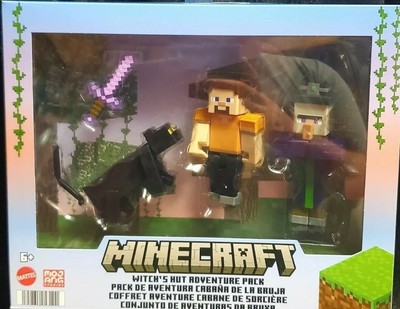 NEW Mattel Minecraft - WITCH S HUT ADVENTURE PACK w/ Steve, Witch, & Black Cat