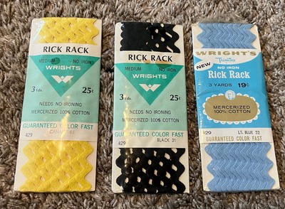 Vintage Wrights Rick Rack NOS NIP Sealed Lot Of 3