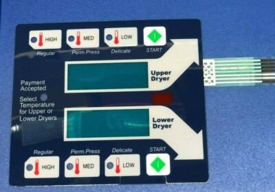  9801-059-006 Blue Membrane Touch Pad For New Style Dexter Dryer 9801-059-006 BL