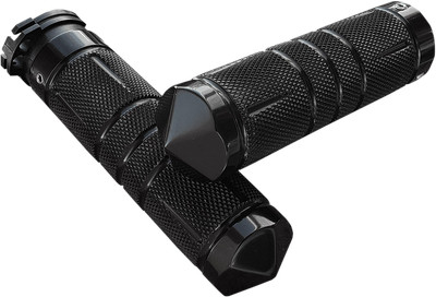 Accutronix GR100-SKIB Knurled Diamond Custom Grips 06-17 Harley Street Bob FXDB