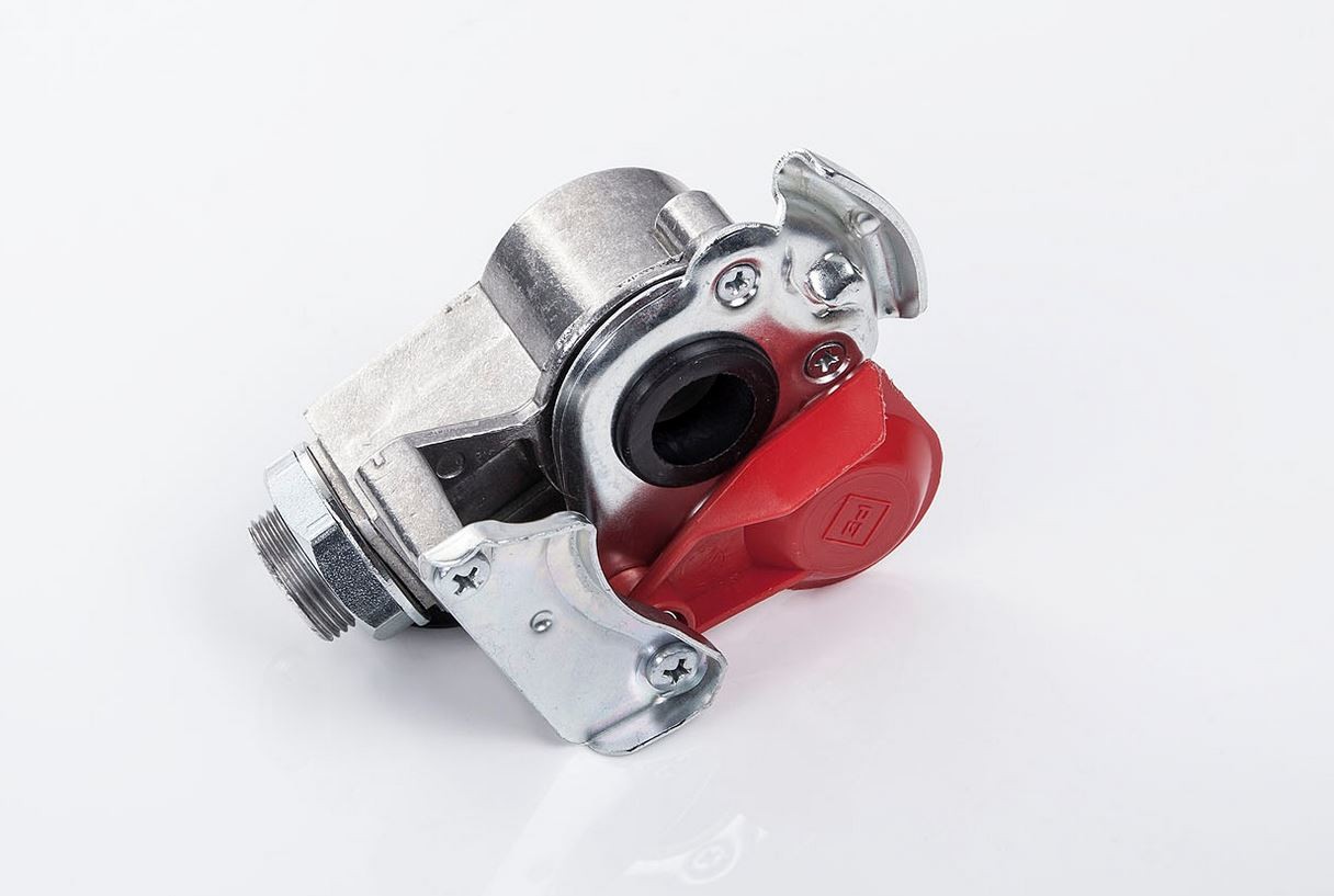 Cabezal de acoplamiento M16x1,5 / M24x1,5 para línea de alimentación con filtro de línea roja