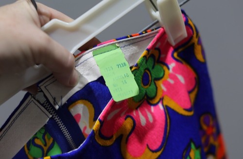 Vintage Skirt Girls Size 14 Neon Floral Mod Shorts Attached Blue  A