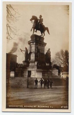 1910 RICHMOND VA George Washington Monument Bamforth REAL PHOTO postcard RPPC