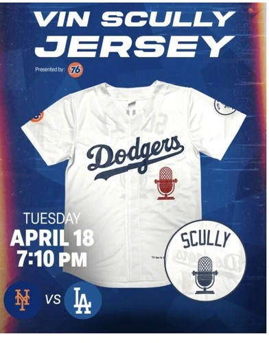Dodgers 公式 大谷ユニフォームスタジアム購入　VIN SCULLYセット Shohei Ohtani Dodgers Jersey Vin Scully Patch, City Connect