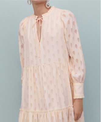 H&M Trend Conscious Wide-cut Chiffon Dress Cream SIZE S Retail: $69.99 Sold Out 