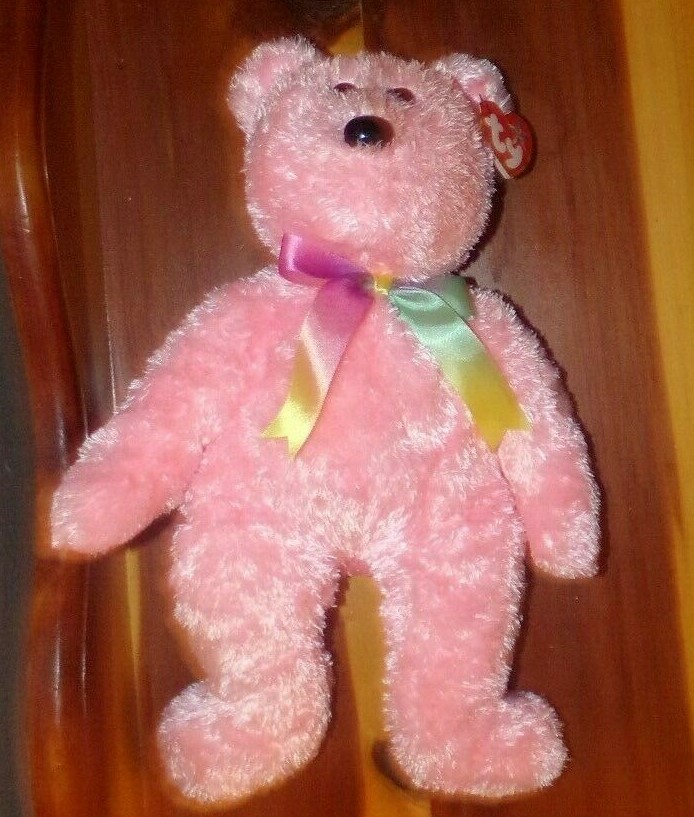 Ty Beanie Buddy/Buddies SHERBET Plush Pink Teddy Bear 13