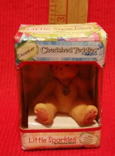 Cherished Teddies December Turquoise Birthstone Teddy Bear Cute Figure Gift