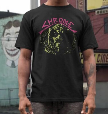 Chrome T shirt screen print short sleeve shirt cotton