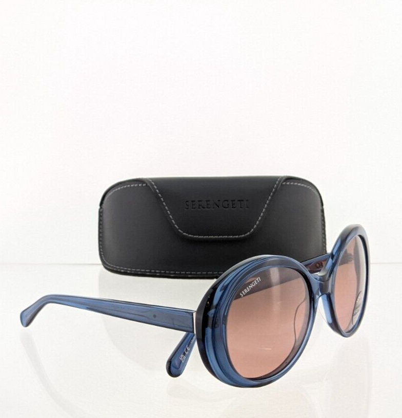 Pre-owned Serengeti Brand Authentic  Sunglasses Bascall Ss541002 55mm Blue Frame In Brown