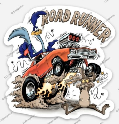 Muscle Car MAGNET - Ratfink Style American Made Car Show Rat Fink Road Runner