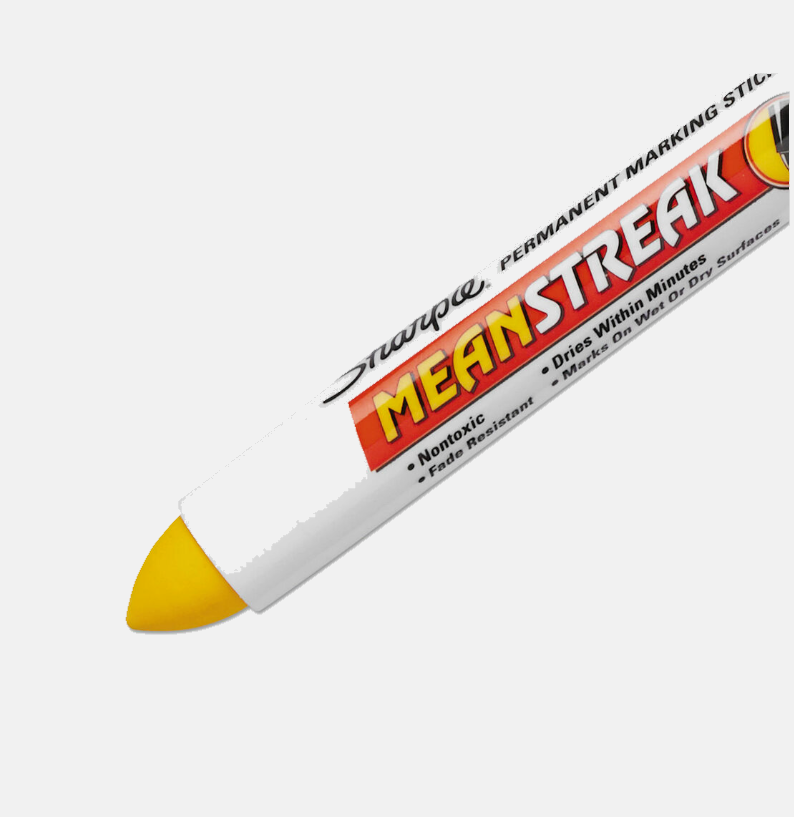 1X SHARPIE 85005 Mean Streak Permanent Waterproof Marking Stick Bold Tip YELLOW