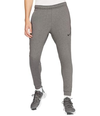 Nike Men's DriFit Taper Fitness Fleece Pants Charcoal Heather Grey Large