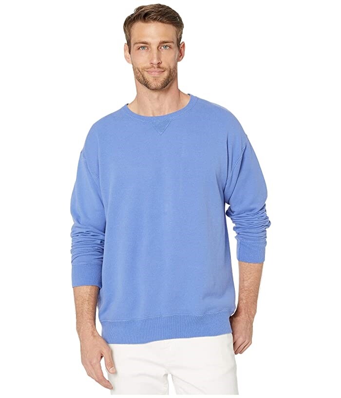Hanes 257460 Mens Long sleeve Pullover Sweatshirt Deep Forte Blue Size Small