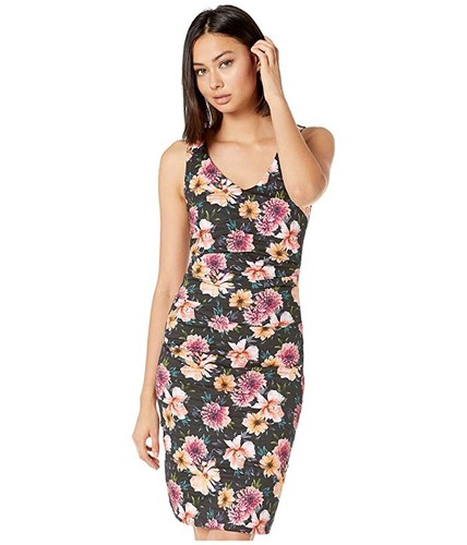 Nicole Miller 293618 Dahlia Bloom Racerback Dress (Black Multi), size 8