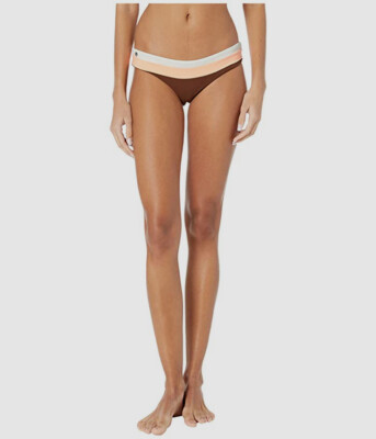 $60 Maaji Women's Brown Color Block Reversible Bikini Bottoms Swimwear Size L