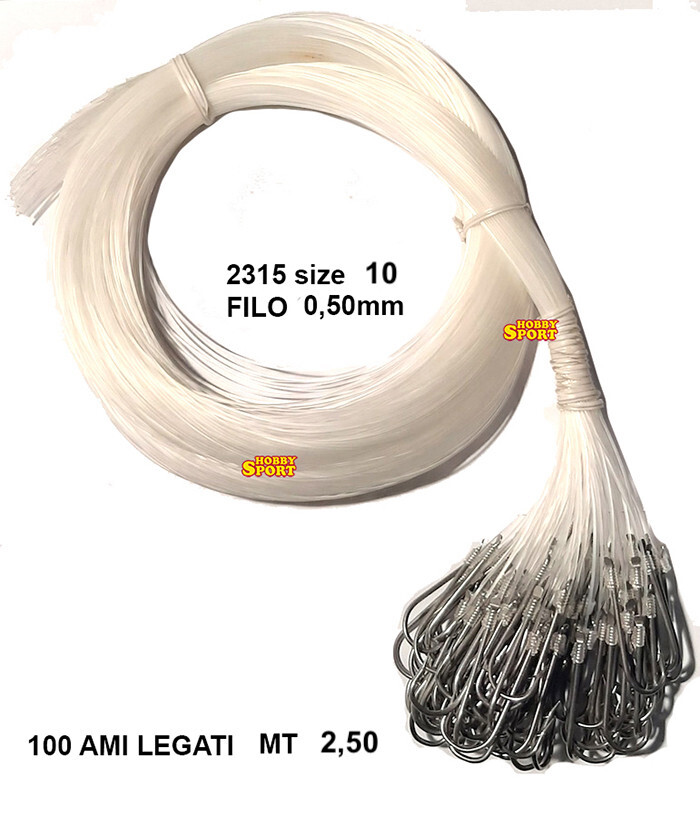 100 AMI LEGATI PALAMITO 2,50 MT FILO 0,50 MM AMO 10 SERIE 2315 TIN PESCA MARE