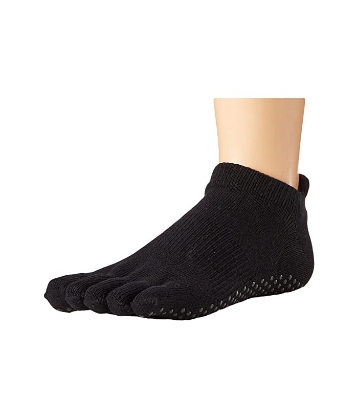 toesox Women's 245495 Low Rise Full Toe Grip Quarter Length Socks Shoes Size S