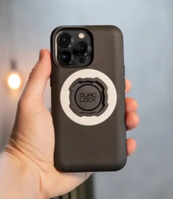 Quad Lock Motorcycle iPhone 14 Plus MAG Case Black QMC-IP14L