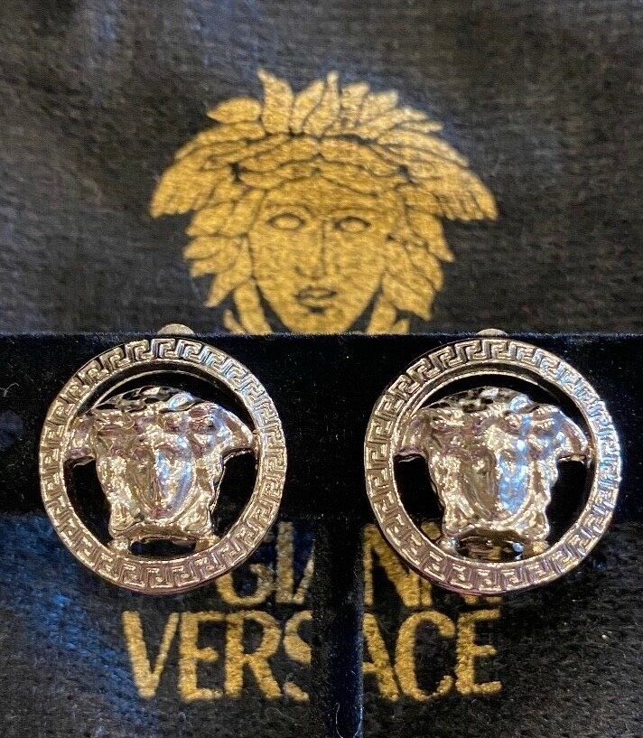 Vintage Gianni Versace Medusa Logo Clip-On Earrings | eBay