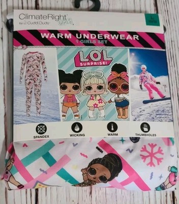Climate Right By Cuddl Duds Warm Size L 10/12 Underwear Set-LOL P.J - Girls Lg