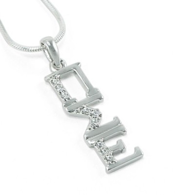 Pi Sigma Epsilon sterling silver lavaliere pendant with simulated diamonds