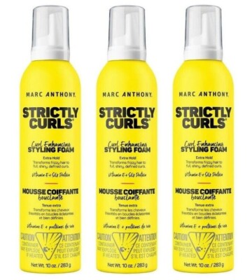 *PACK OF 3* Marc Anthony Strictly Curls Styling Foam Extra Hold Mousse 10 oz