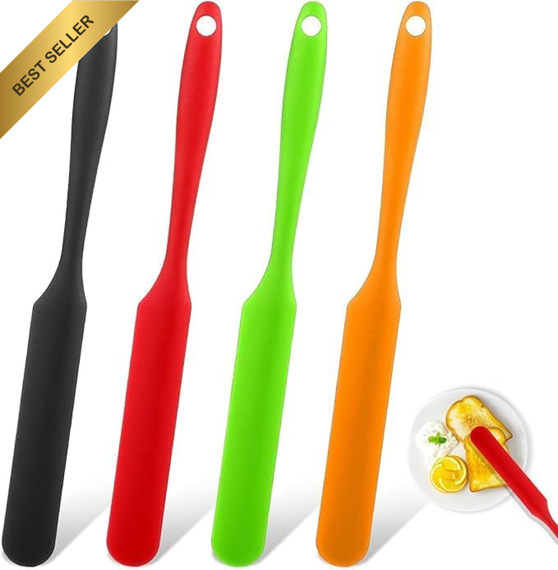 Set of 4 Silicone Spatulas, Silicone Kitchen Spatulas, Spatula Set Made of Silic