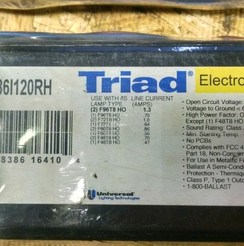 Lot of 2 Triad B286I120RH Electronic 2 lamp ballast  F96T8/HO