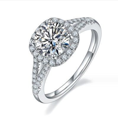 Silver Square Pave Cubic Zirconia Engagement Wedding Adjustable Ring R24