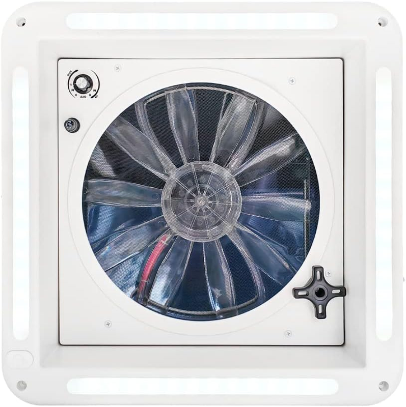 Ultra Quiet Camper Ventilation Fan 14-inch RV Roof Vent Fan With LED ...