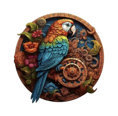 Gear Parrot Wooden animal puzzles for adult Beautiful Gift Package, family game