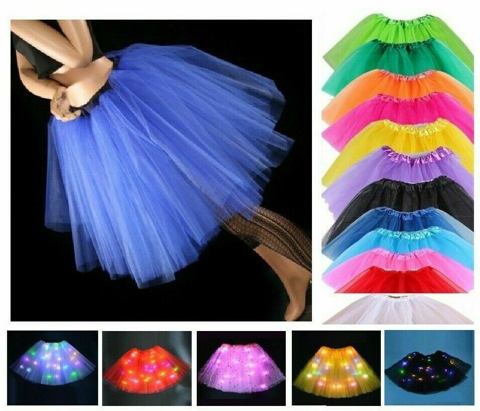 Tütü Tutu Ballettrock Tüllrock 3-5 Lagen Petticoat Ballettkleid Rock Fasching DA