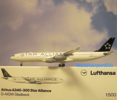 HerpaWings 1:500 Airbus A340-300 Lufthansa Star Alliance 536851 Modellairport500